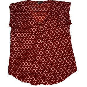 Express Portofino Shirt Short Sleeve V neck Womens Large